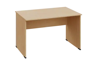 EPL 18 - 12 stůl kancelářský, dřevěná podnož, deska 18 mm, široký 1200 mm, bříza světlá